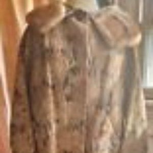 REAL MINK COLLAR TAPESTRY COAT